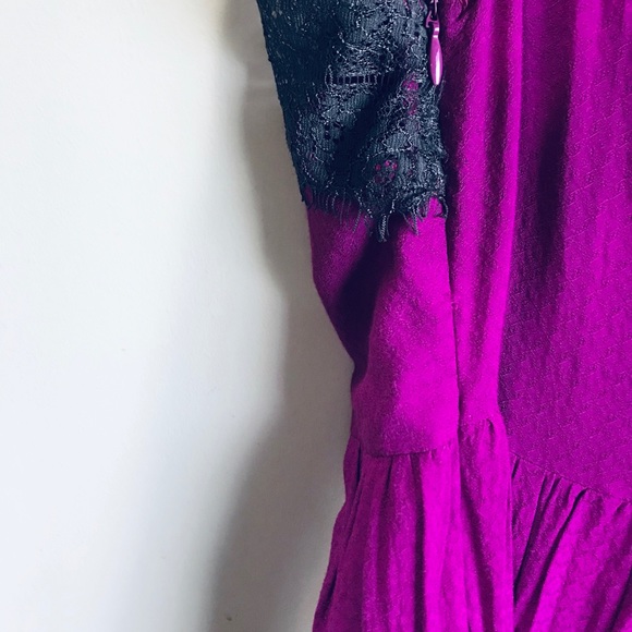 Free People Fuchsia Georgia Dress with Lace Accent - Picture 7 of 10